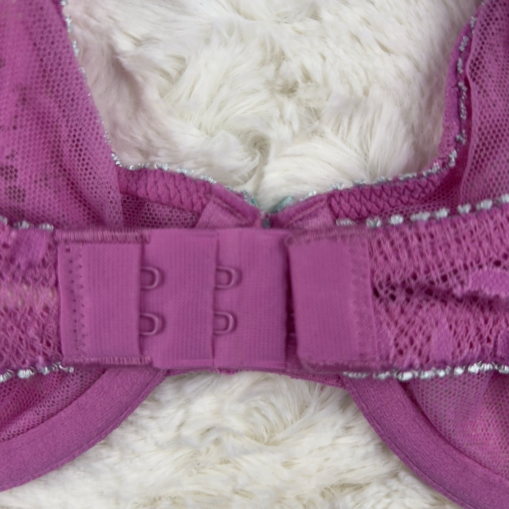 Victoria's Secret Tease Unlined Lace Demi Bra Hot Pink Underwire Size 36D NWT - Picture 9 of 9